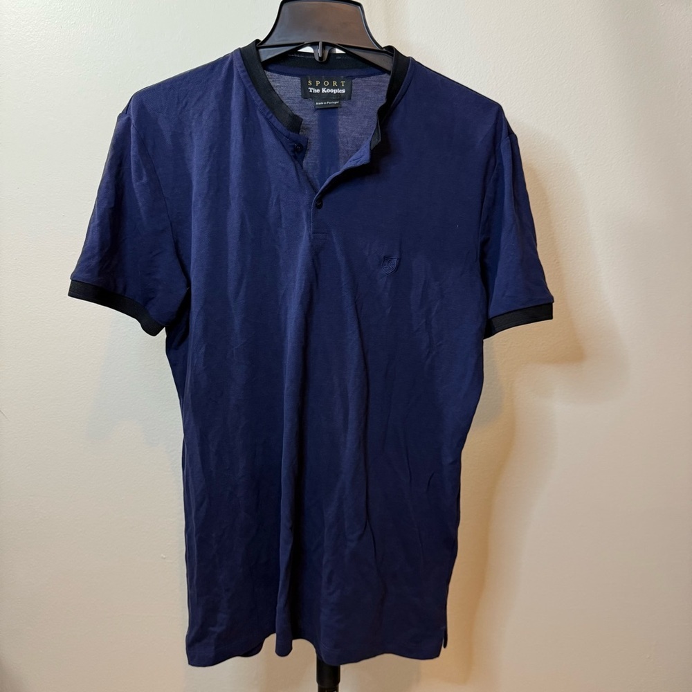 The Kooples Navy Short Sleeve Tee with Black Trim